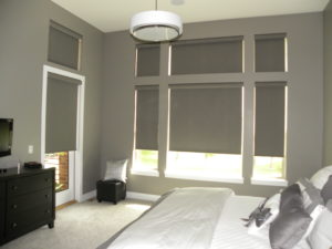 Motorized roller shades up & part way down