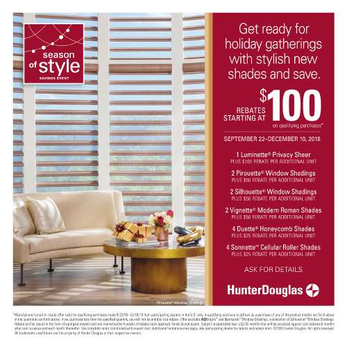 hunter douglas rebates and sales denver co Custom Window Coverings